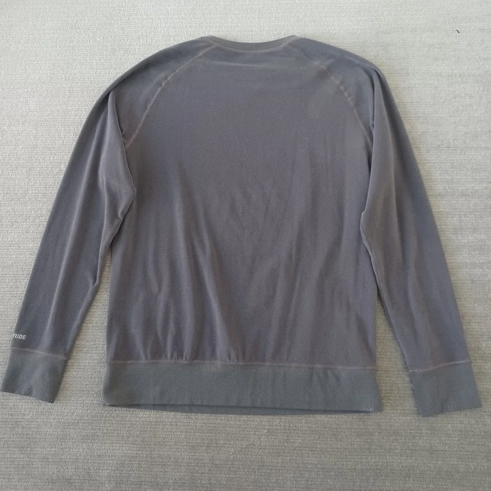 Burton Dryride Baselayer Sweater Men M Gray Crewneck Stretch Snowboarding Skiing
